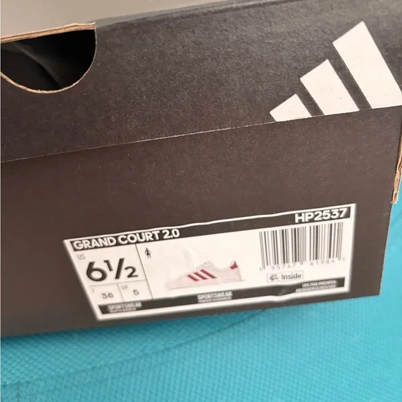 adidas White Sneakers with Pink Three-Stripes - Picture 6 of 6